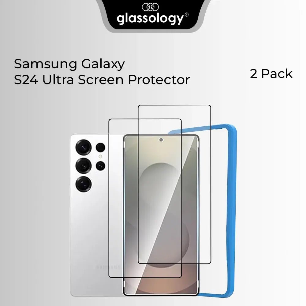Samsung galaxy s24 ultra phone screen protector - 2Pack with installer frame - GLASSOLOGY