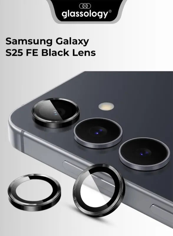 Samsung Galaxy S25 FE Camera Lens Protector – Sleek Black, Scratch Resistant - GLASSOLOGY