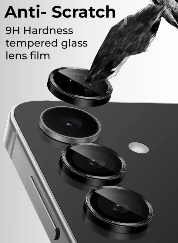 Samsung Galaxy S25 FE Camera Lens Protector – Sleek Black, Scratch Resistant - GLASSOLOGY
