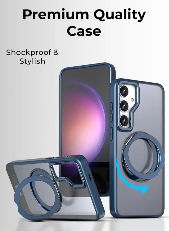 Samsung Galaxy S25 FE Magnetic Case with 360° Rotating Ring Stand | Shockproof Slim Design - GLASSOLOGY