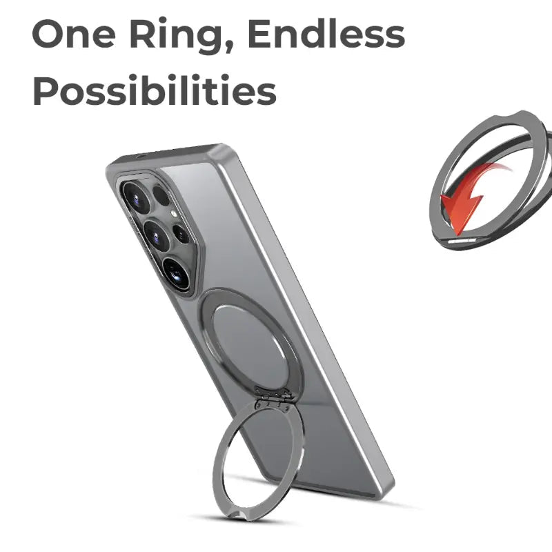 Samsung Galaxy S25 Ultra Case 360° rotating ring stand - Grey - GLASSOLOGY