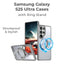 Samsung Galaxy S25 Ultra Case 360° rotating ring stand - Grey - GLASSOLOGY