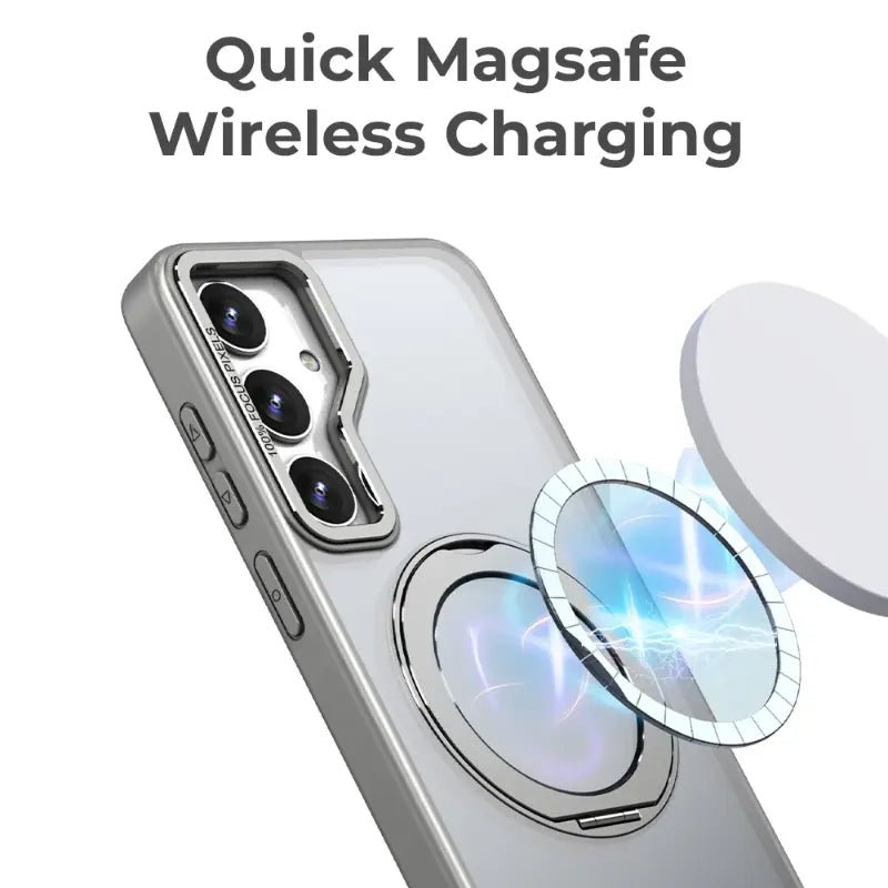 Samsung Galaxy S25 Ultra Case 360° rotating ring stand - Grey - GLASSOLOGY