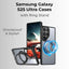 Samsung Galaxy S25 Ultra Magnetic Protective Slim Case 360°rotate ring stand - Transparent - GLASSOLOGY