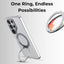 Samsung Galaxy S25 Ultra Magnetic Protective Slim Case 360°rotate ring stand(Transparent) - GLASSOLOGY