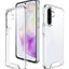 Clear phone case on a smartphone with a white background