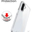 Phone case with drop protection feature and water splash illustration on a white background