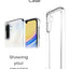 Clear phone case with a gradient effect on a white background