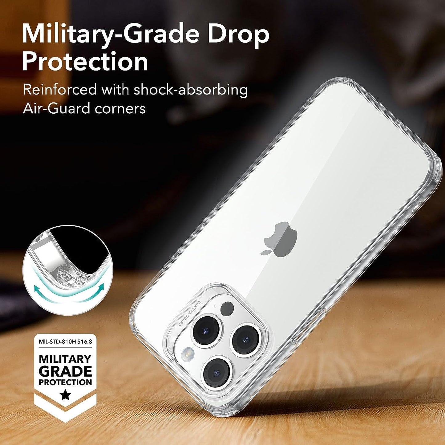 iPhone 13 Pro Max Case 6.7 inch Anti Yellowing Military Hard Back Case Ultra Thin Crystal Case Shock Protection Anti Scratch and Anti Drop Case