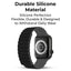 Smartwatch Band Apple Compatible 46mm Magnetic Silicone (Black) - GLASSOLOGY