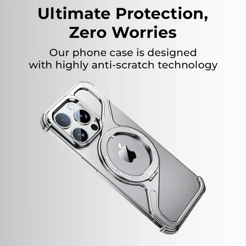 Titanium Z - Frame Case with 360° Ring Stand - Silver - GLASSOLOGY