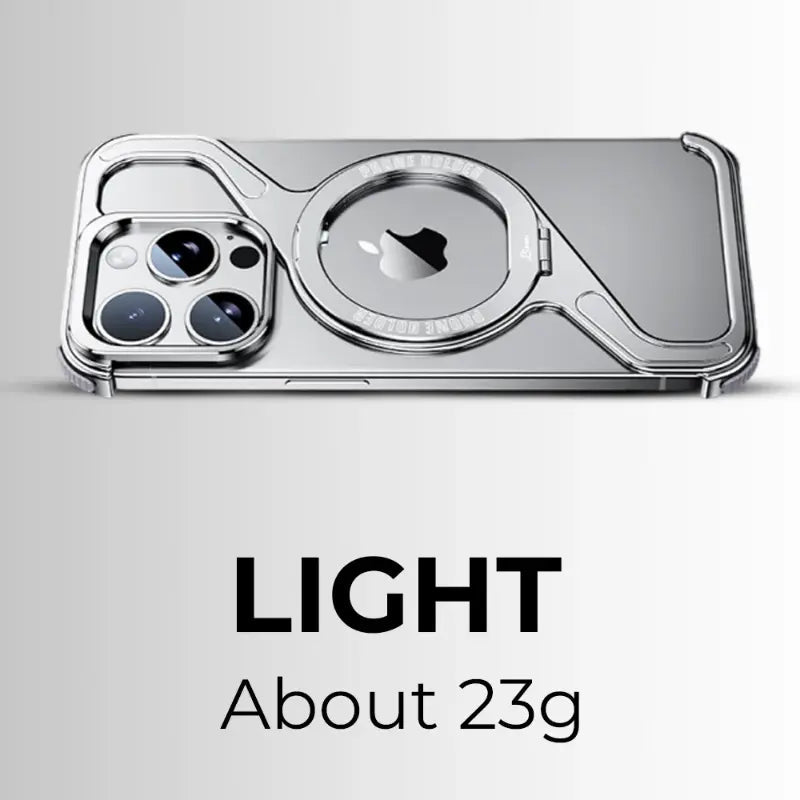 Titanium Z - Frame Case with 360° Ring Stand - Silver - GLASSOLOGY