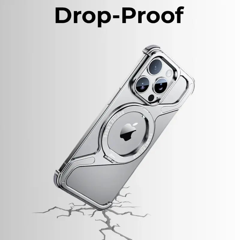 Titanium Z - Frame Case with 360° Ring Stand - Silver - GLASSOLOGY
