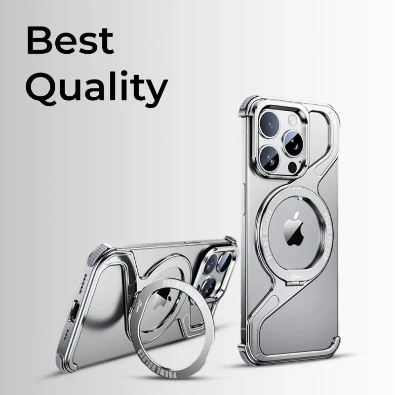 Titanium Z - Frame Case with 360° Ring Stand - Silver - GLASSOLOGY