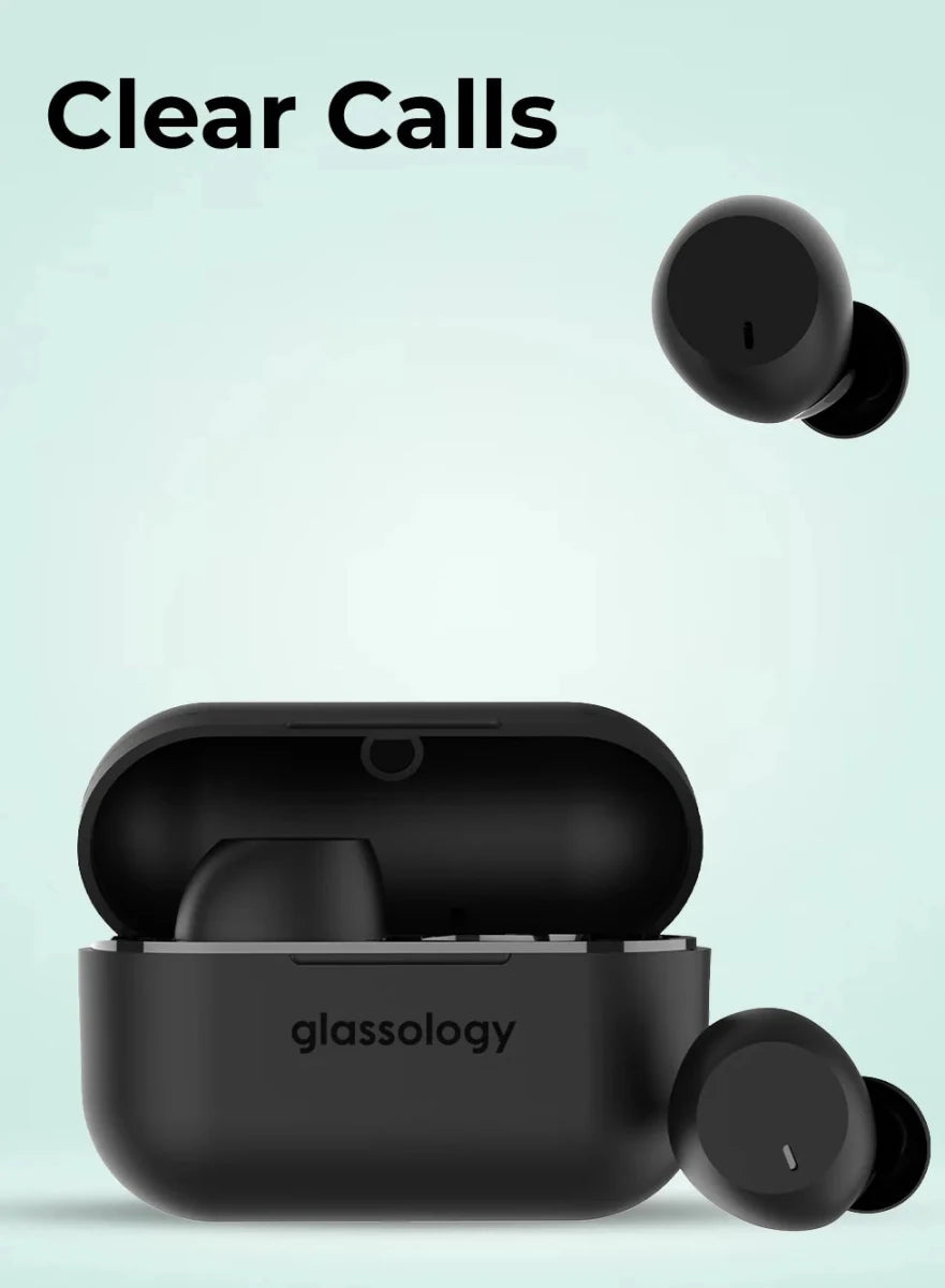 TWS Vibez M - Pods Mini ENC Bluetooth Earbuds with 30Hr playtime - Black - GLASSOLOGY