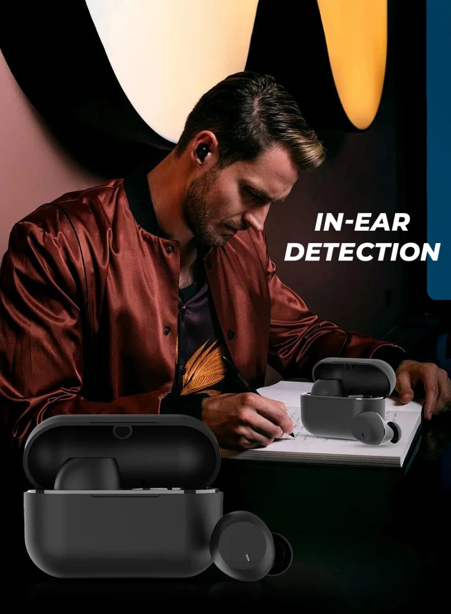 TWS Vibez M - Pods Mini ENC Bluetooth Earbuds with 30Hr playtime - Black - GLASSOLOGY