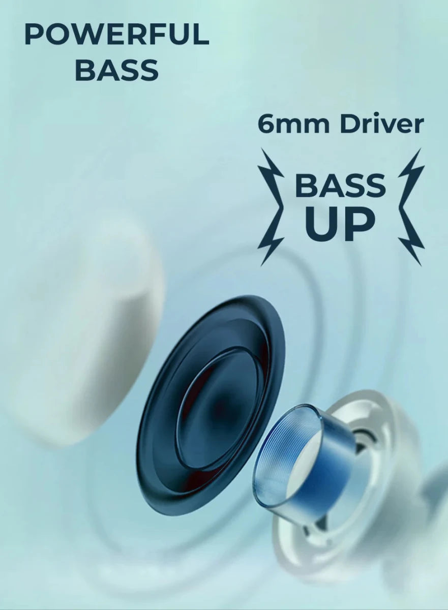 TWS Vibez M - Pods Mini ENC Bluetooth Earbuds with 30Hr playtime - Black - GLASSOLOGY