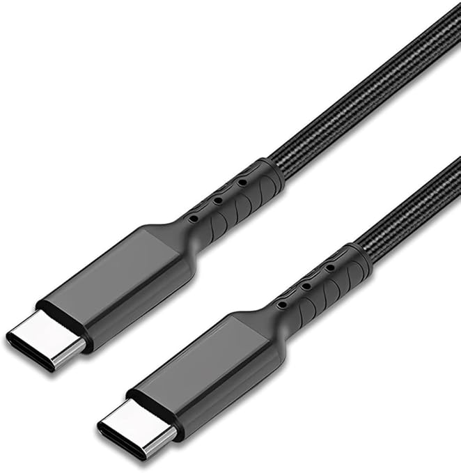 Two black USB-C cables on a white background