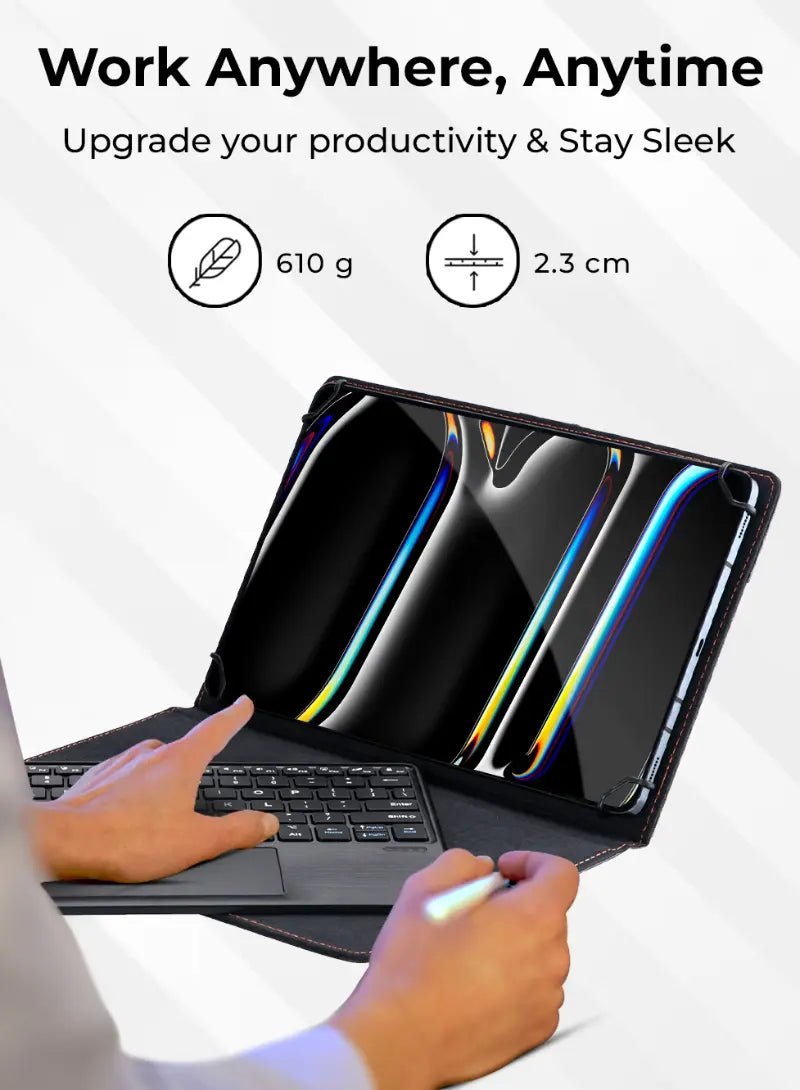 Universal Bluetooth Keyboard Case (9–11” Tablets) – 100hr Ba - GLASSOLOGY