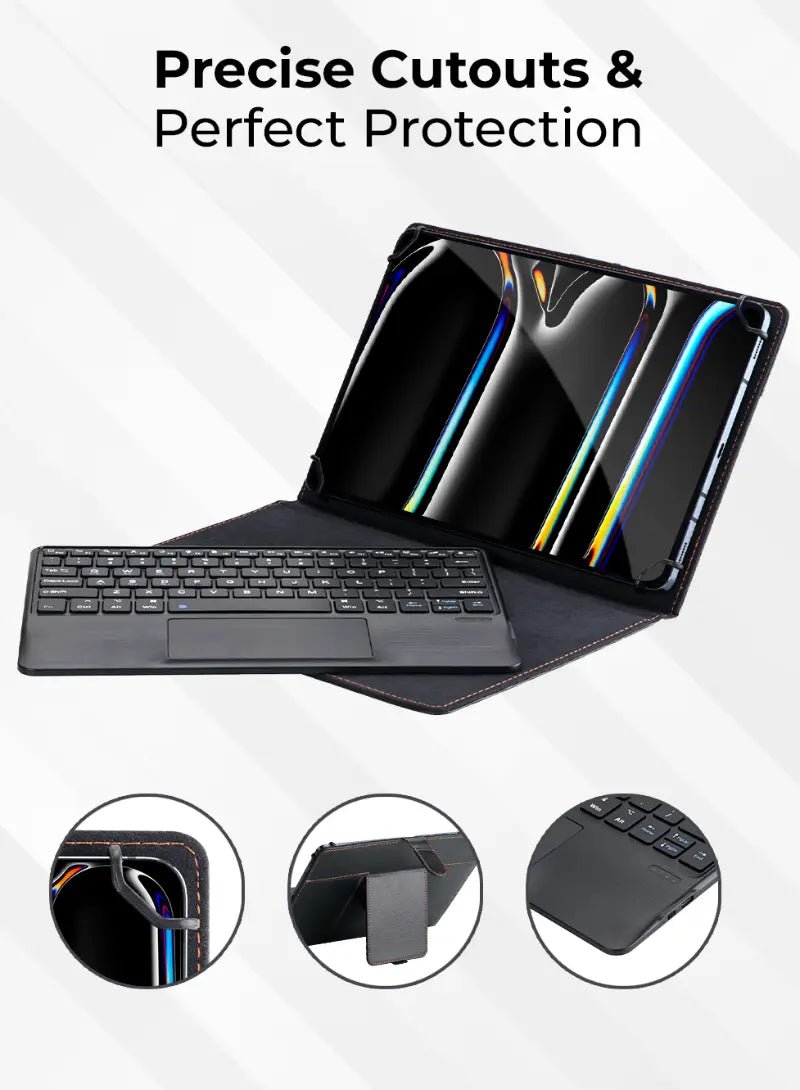 Universal Bluetooth Keyboard Case (9–11” Tablets) – 100hr Ba - GLASSOLOGY