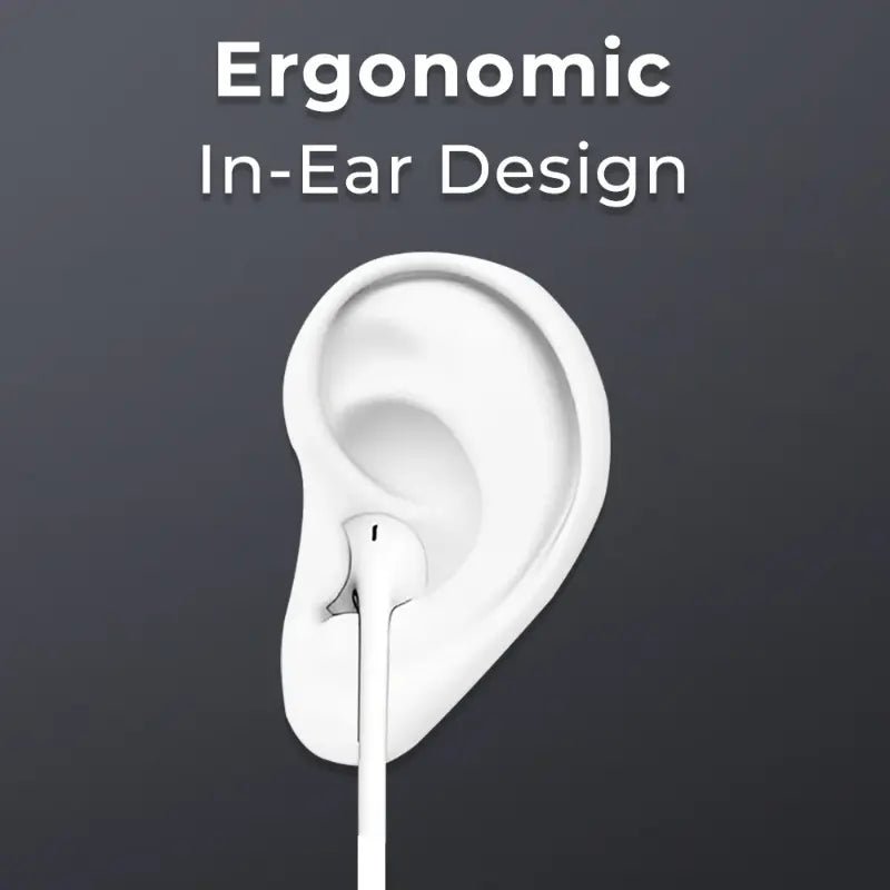 USB - C In - Ear Wired Earphones – Hi - Fi Stereo, Bass Boost, Hi - Fi Stereo Sound - White - GLASSOLOGY