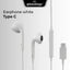 USB - C In - Ear Wired Earphones – Hi - Fi Stereo, Bass Boost, Hi - Fi Stereo Sound - White - GLASSOLOGY