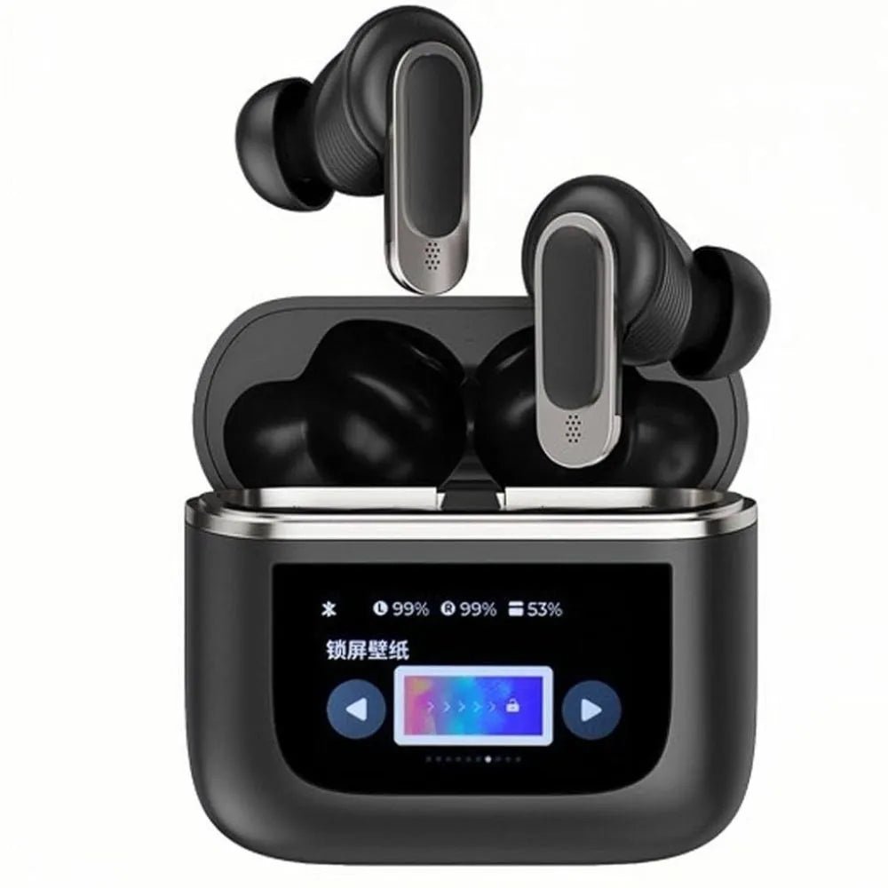 Vibez X - Pro Noise Cancelling TWS Earbuds With Touch Screen Display - GLASSOLOGY