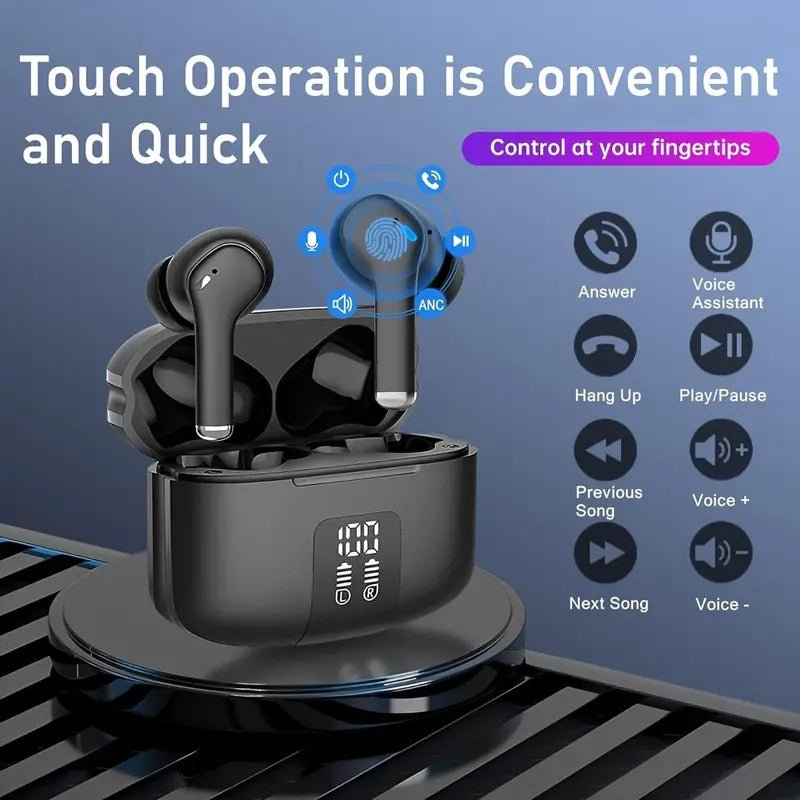 Vibez X70 4 Mics ENC TWS Bluetooth Earbuds with Display - GLASSOLOGY