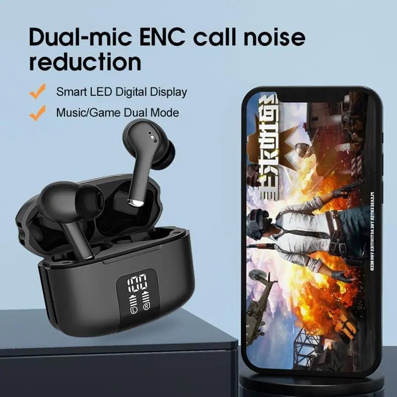 Vibez X70 4 Mics ENC TWS Bluetooth Earbuds with Display - GLASSOLOGY