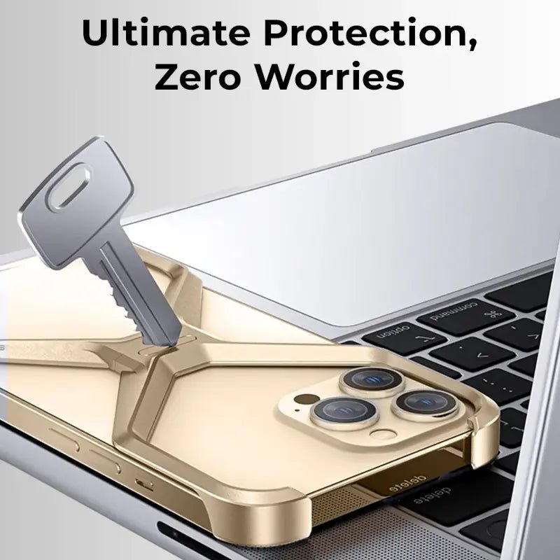 X - Frame Case for iPhone 16 Pro Max - Ring Stand - Gold Titanium - GLASSOLOGY