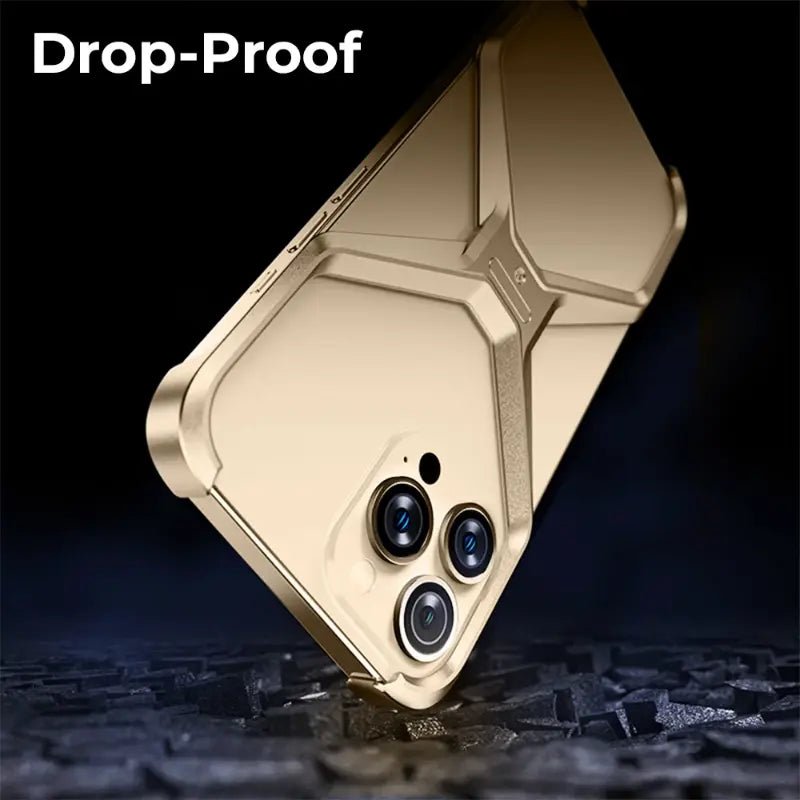 X - Frame Case for iPhone 16 Pro Max - Ring Stand - Gold Titanium - GLASSOLOGY