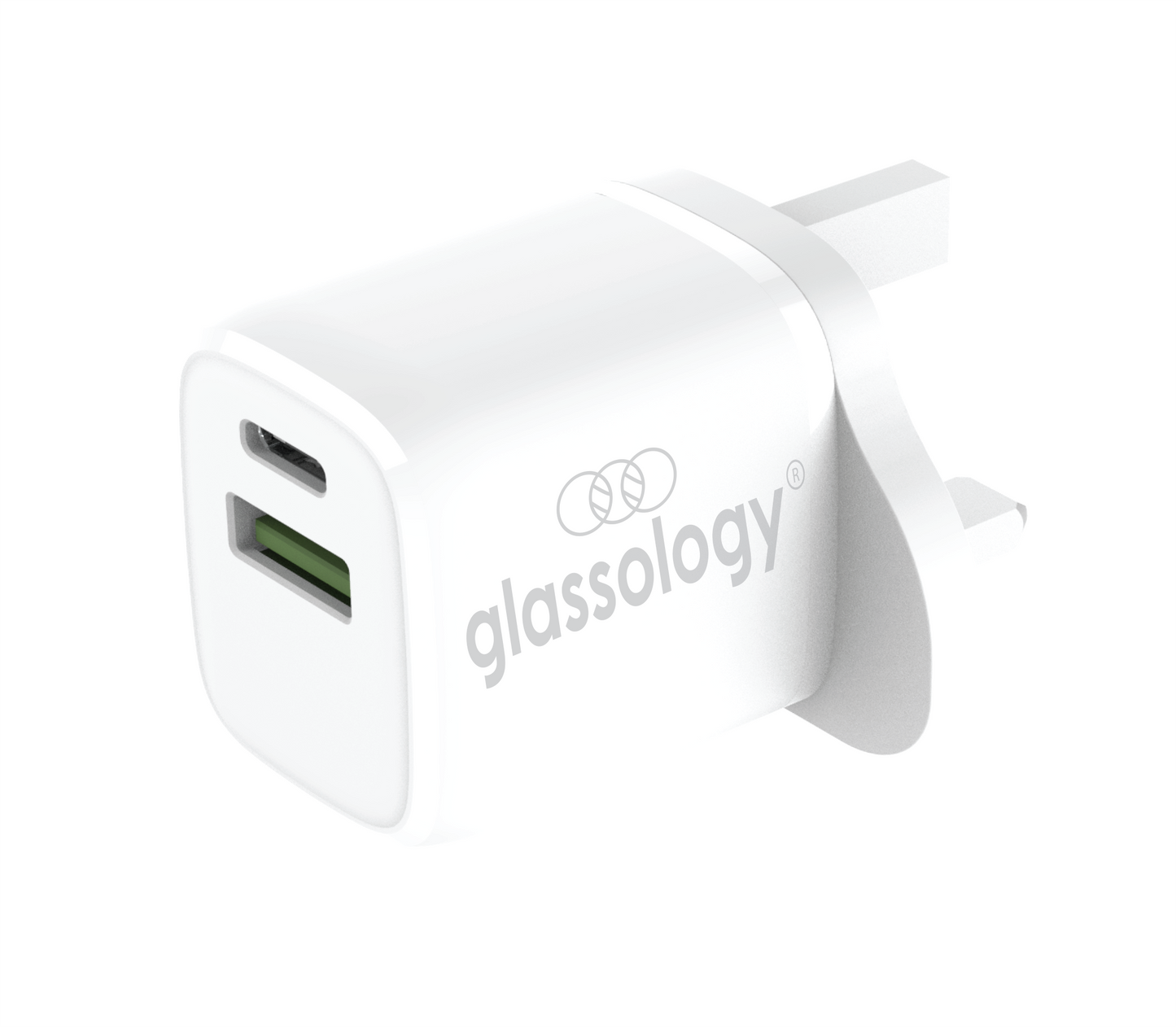 Glassology GTFC01 Dual Port Wall Charger White