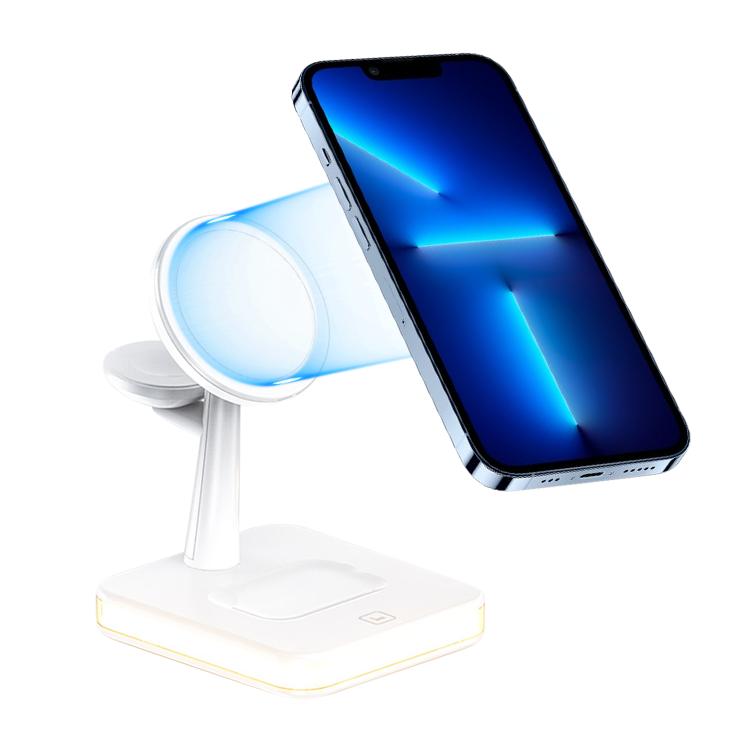 Glassology GTWCS1 4 In 1 Magnetic Wireless Charging Stand White W SKU021.png