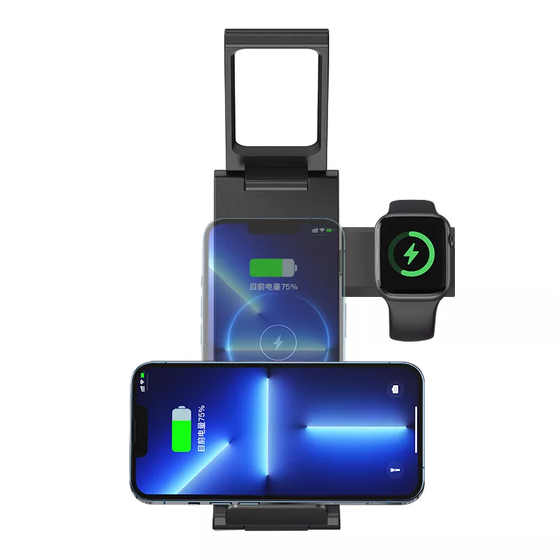 Usams US-CD181 3 In 1 Wireless Charging Stand Black W Lam SKU056.png
