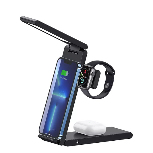 Usams US-CD181 3 In 1 Wireless Charging Stand Black W Lamp SKU056.png
